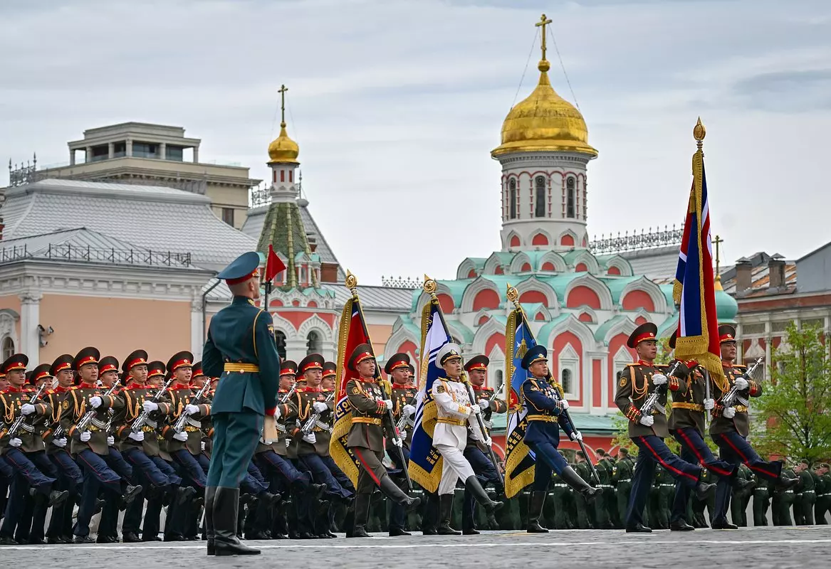 Военнослужащие КНДР на военном параде в Москве в честь 81-й годовщины Победы в Великой Отечественной войне